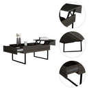 Westover Rectangle Lift Top Coffee Table Carbon Espresso and Onyx - Supfirm