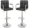 White Faux Leather Bar Stool Counter Height Chairs Set of 2 Adjustable Height Kitchen Island Stools Armrest Chairs - Supfirm