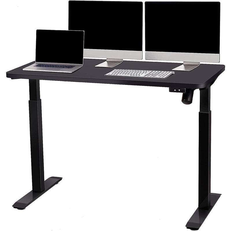 Whole Piece Electric Standing Desk, 48 x 24 Inches Height Adjustable Desk, Sit Stand Desk Home Office Desks - Black - Supfirm