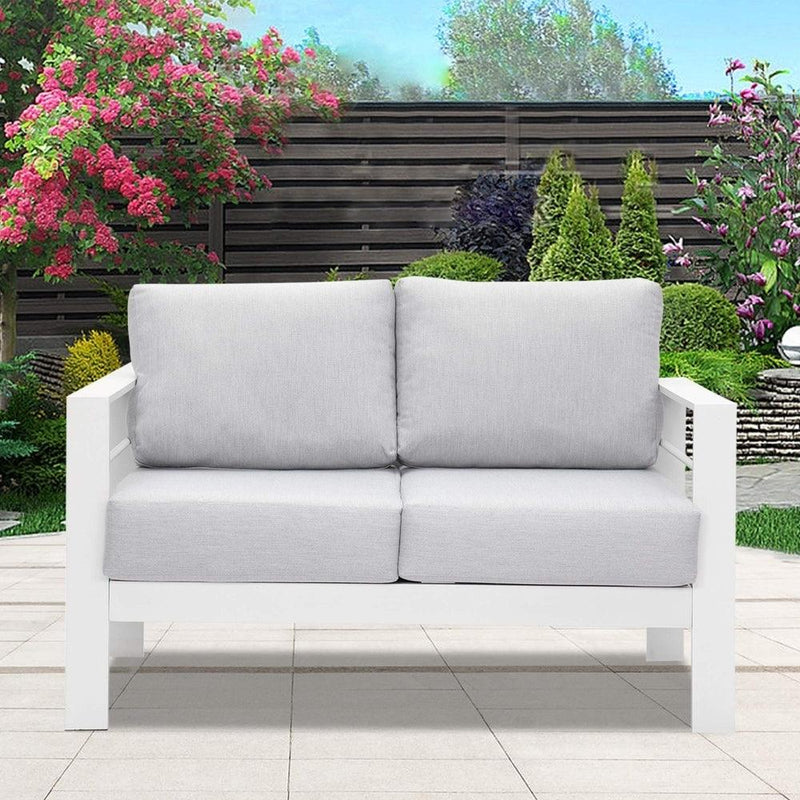 Wholesale Aluminum Double Two Seater Couch Modern Sofa White Furniture For Patio Outdoor - Supfirm