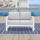 Wholesale Aluminum Double Two Seater Couch Modern Sofa White Furniture For Patio Outdoor - Supfirm