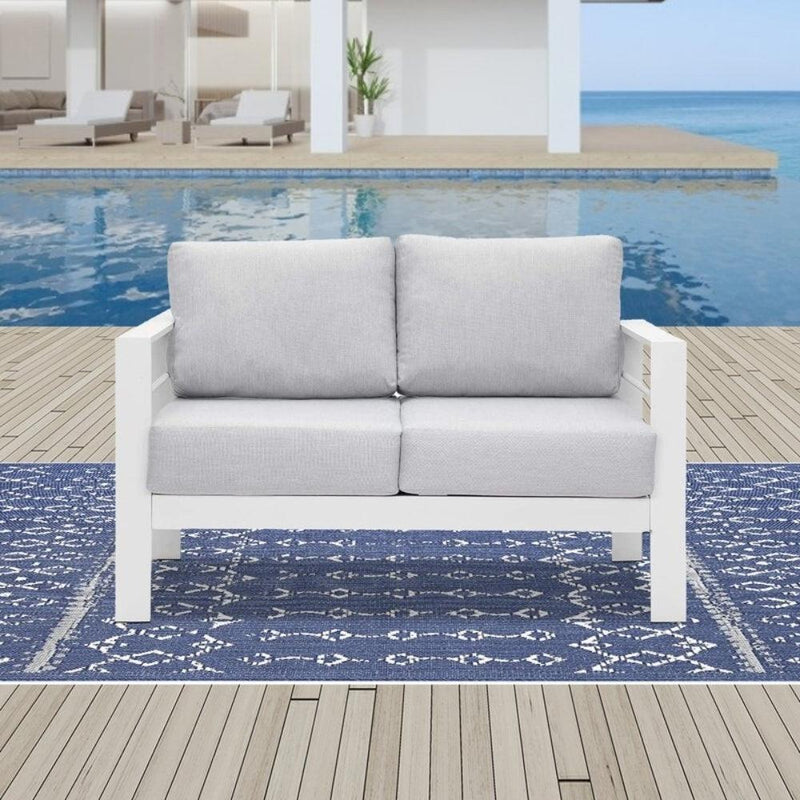 Wholesale Aluminum Double Two Seater Couch Modern Sofa White Furniture For Patio Outdoor - Supfirm