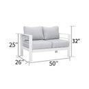 Wholesale Aluminum Double Two Seater Couch Modern Sofa White Furniture For Patio Outdoor - Supfirm