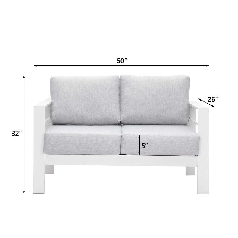 Wholesale Aluminum Double Two Seater Couch Modern Sofa White Furniture For Patio Outdoor - Supfirm