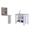 Wilmington 10-Shelf 2-piece Kitchen Set, Kitchen Island and Functional Table Whiteand Light Gray - Supfirm