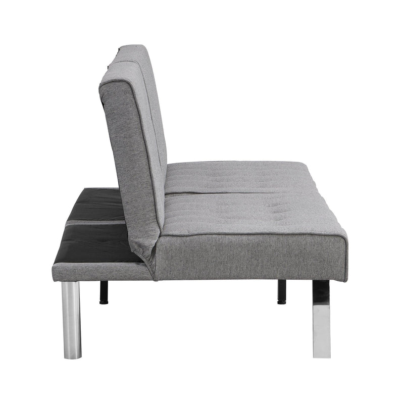 WOOD FRAME, STAINLESS LEG, FUTON, SOFA BED GREY - Supfirm