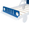 Wood Twin Size Car Bed with Ceiling Cloth, Headboard and Footboard, White+Blue - Supfirm