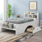 Wood Twin Size Platform Bed with 2 Drawers, Storage Headboard and Footboard, White(Expected Arrival Time: 1.28) - Supfirm