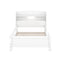 Wood Twin Size Platform Bed with Built-in LED Light, Storage Headboard and Guardrail, White - Supfirm