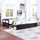 Wooden Daybed with Trundle Bed and Two Storage Drawers , Extendable Bed Daybed,Sofa Bed for Bedroom Living Room,Espresso - Supfirm