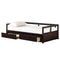 Wooden Daybed with Trundle Bed and Two Storage Drawers , Extendable Bed Daybed,Sofa Bed for Bedroom Living Room,Espresso - Supfirm