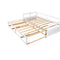 Wooden Daybed with Trundle Bed and Two Storage Drawers , Extendable Bed Daybed,Sofa Bed for Bedroom Living Room,White - Supfirm