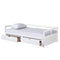 Wooden Daybed with Trundle Bed and Two Storage Drawers , Extendable Bed Daybed,Sofa Bed for Bedroom Living Room,White - Supfirm