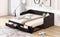 Wooden Daybed with Trundle Bed and Two Storage Drawers , Extendable Bed Daybed,Sofa Bed with Two Drawers, Espresso - Supfirm