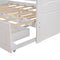 Wooden Daybed with Trundle Bed and Two Storage Drawers , Extendable Bed Daybed,Sofa Bed with Two Drawers, White - Supfirm