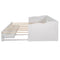 Wooden Daybed with Trundle Bed and Two Storage Drawers , Extendable Bed Daybed,Sofa Bed with Two Drawers, White - Supfirm