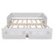 Wooden Daybed with Trundle Bed and Two Storage Drawers , Extendable Bed Daybed,Sofa Bed with Two Drawers, White - Supfirm