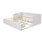 Wooden Daybed with Trundle Bed and Two Storage Drawers , Extendable Bed Daybed,Sofa Bed with Two Drawers, White - Supfirm