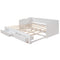 Wooden Daybed with Trundle Bed and Two Storage Drawers , Extendable Bed Daybed,Sofa Bed with Two Drawers, White - Supfirm