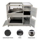 Wooden Rabbit cage Indoor outdoor double layer luxury guinea pig cage hamster High-end paint mesh - Supfirm