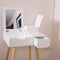 Wooden Vanity Desk Flip-top Dressing Mirror Writing table Computer Desk,White - Supfirm