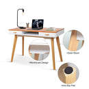 Wooden Vanity table Makeup Dressing Desk Writing Desk Computer Table with Solid Wood Top Panel - Supfirm