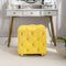 Yellow Modern Velvet Upholstered Ottoman, Exquisite Small End Table, Soft Foot Stool,Dressing Vanity Makeup Chair, Comfortable Seat for Living Room, Bedroom, Entrance - Supfirm