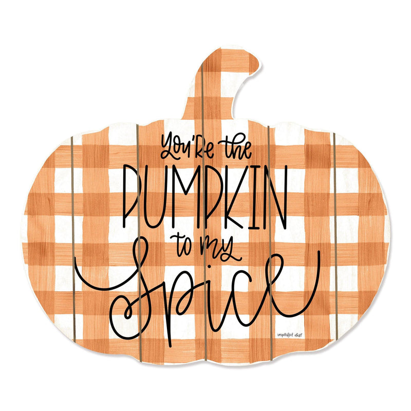 Supfirm "You're the Pumpkin to My Spice" By Artisan Imperfect Dust Printed on Wooden Pumpkin Wall Art - Supfirm