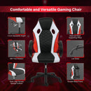 YSSOA Gaming Office High Back Computer Ergonomic Adjustable Swivel Chair, Black/White/Red - Supfirm