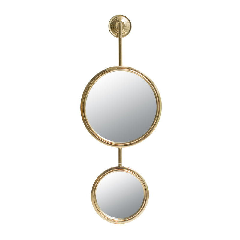2 Circle Mirrors for Wall Decor, Unique Contemporary Wall Mirror for Living Room Bedroom Entryway,11" x 28.5" - Supfirm