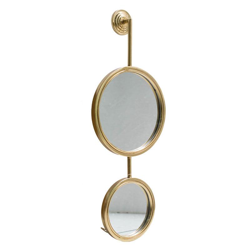 2 Circle Mirrors for Wall Decor, Unique Contemporary Wall Mirror for Living Room Bedroom Entryway,11" x 28.5" - Supfirm