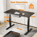 Sweetcrispy Electric Standing Desk with Drawer Adjustable Desk Ergonomic Rising Desk Computer Workstation,48 x 24 Inches Black - Supfirm