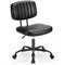 SWEETCRISPY PU Leather Low Back Task Chair Small Home Office Chair with Wheels - Supfirm