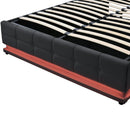 Tufted Upholstered Platform Bed with Hydraulic Storage System,Queen Size PU Storage Bed with LED Lights and USB charger, Black - Supfirm