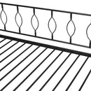 Twin Size Metal Daybed with Twin Size Adjustable Trundle, Portable Folding Trundle, Black - Supfirm