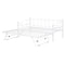 Twin Size Metal Daybed with Twin Size Adjustable Trundle, Portable Folding Trundle, White - Supfirm