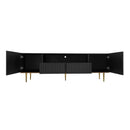 U-Can Modern TV Stand for 70+ Inch TV, Entertainment Center TV Media Console Table, with Shelf, 2 Drawers and 2 Cabinets, TV Console Cabinet Furniture for Living Room - Supfirm