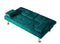 Velvet Upholstered Modern Convertible Folding Futon Sofa Bed Removable Armrests, Metal Feet with 2 Cup Holders - Supfirm