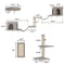 Wall-mounted Cat Tree, Cat Furniture with 2 Cat Condos House, 3 Cat Wall Shelves, 2 Ladder, 1 Cat Perch, Sisal Cat Scratching Posts and Pad - Supfirm