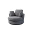 Supfirm 42.2"W Swivel Accent Barrel Chair and Half Swivel Sofa With 3 Pillows 360 Degree Swivel Round Sofa Modern Oversized Arm Chair Cozy Club Chair for Bedroom Living Room Lounge Hotel, Dark Gray Boucle - Supfirm