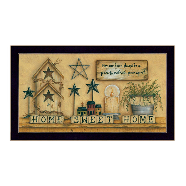 Supfirm "Home Sweet Home" By Mary June, Printed Wall Art, Ready To Hang Framed Poster, Black Frame - Supfirm