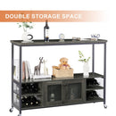 Supfirm Wine shelf table, modern wine bar cabinet, console table, bar table, TV cabinet, sideboard with storage compartment, can be used in living room, dining room, kitchen, entryway, hallway.Dark Grey. - Supfirm