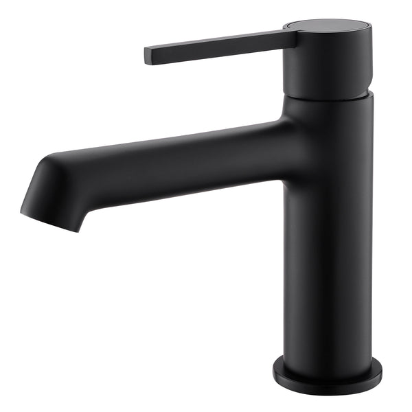 Supfirm Matte Black Bathroom Faucet for Sink 1 Hole, Black Bathroom Sink Faucet Single Handle, Modern Bathroom Basin Faucet