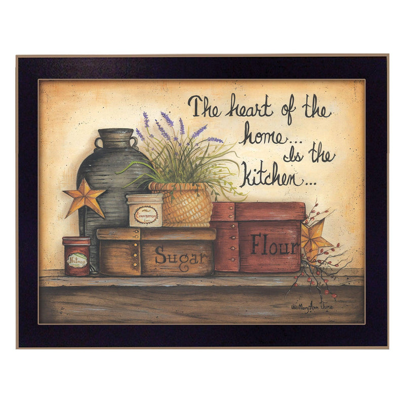 Supfirm "Heart of the Home" By Mary June, Printed Wall Art, Ready To Hang Framed Poster, Black Frame - Supfirm