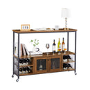 Supfirm Wine shelf table, modern wine bar cabinet, console table, bar table, TV cabinet, sideboard with storage compartment, can be used in living room, dining room, kitchen, entryway, hallway. Hazelnut Brown - Supfirm