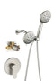 Supfirm Shower System with Handheld Showerhead & Rain Shower Combo Set. High Pressure 35-Function Dual 2 in 1 Shower Faucet, patented 3-way Water Diverter in All-Brushed Nickel (Valve Include)