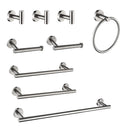 Supfirm 9 Piece Stainless Steel Bathroom Towel Rack Set Wall Mount