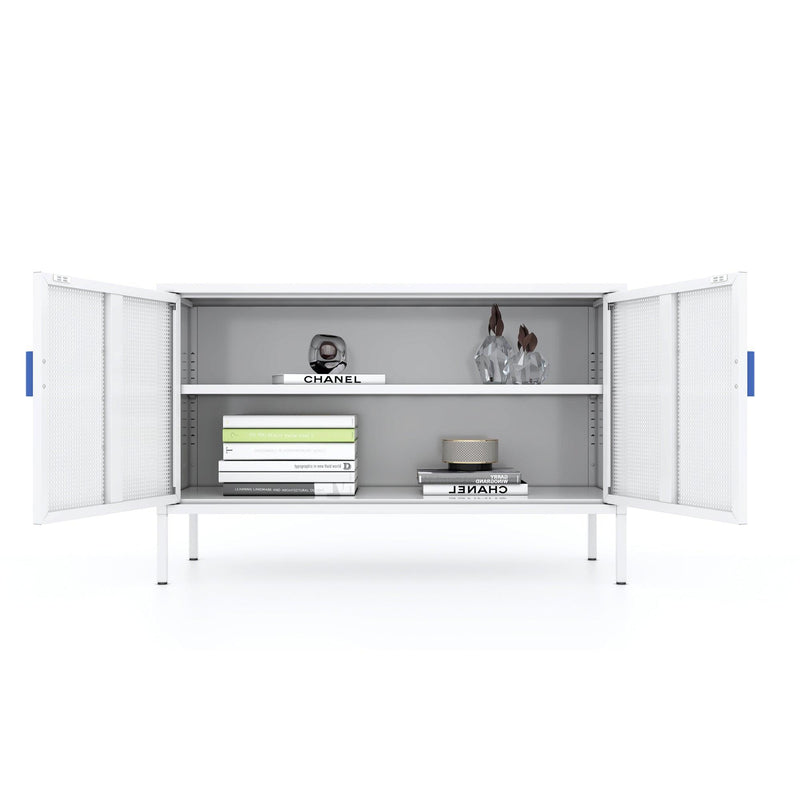 Supfirm Metal Storage Locker Cabinet, Adjustable Shelves Free Standing Ventilated Sideboard Steel Cabinets for Office,Home - Supfirm