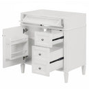 Supfirm 30'' Bathroom Vanity without Top Sink, Modern Bathroom Storage Cabinet with 2 Drawers and a Tip-out Drawer (NOT INCLUDE BASIN) - Supfirm