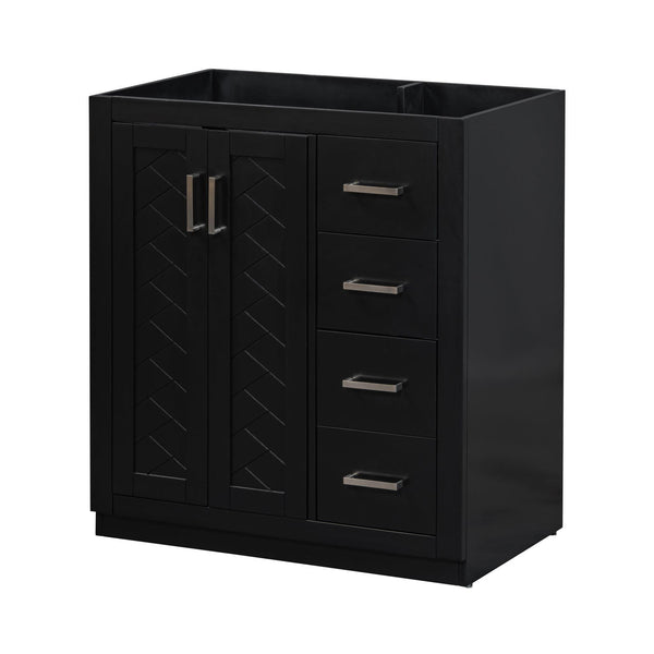 Supfirm 30'' Bathroom Vanity without Sink,Solid Wood Frame Bathroom Storage Cabinet Only, Freestanding Vanity Set with 3 Drawers& Soft Closing Doors - Supfirm